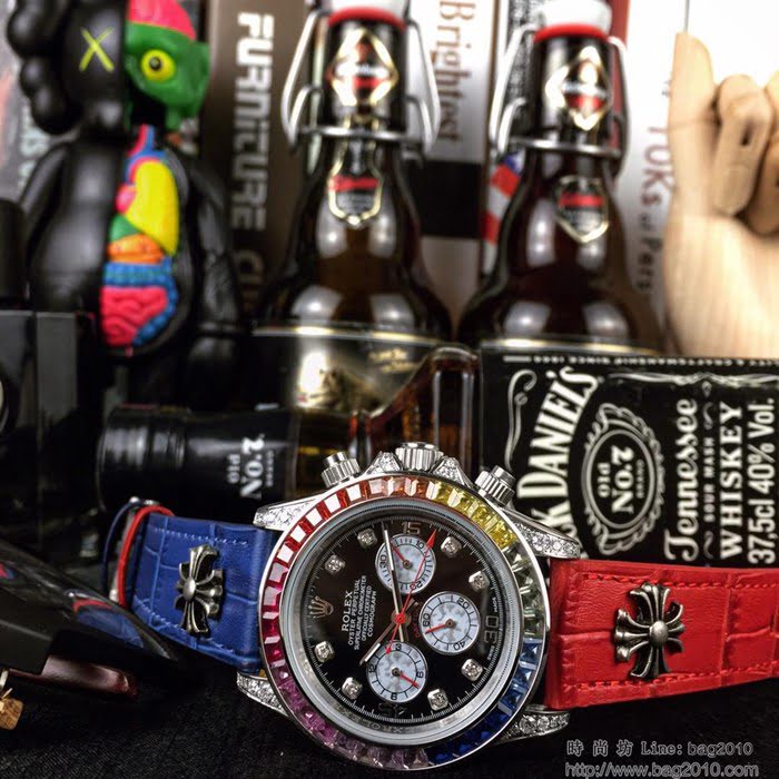 ROLEX勞力士 迪通拿 限量紀念版 佛羅倫斯克羅心錶帶 藍光鍍膜鏡面 奢華彩鑽圈口 男士腕表  wssb5148